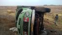 واژگونی کامیون در کمربندی غربی میبد+تصاویر